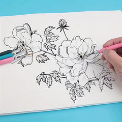 5pcs Watercolor Wolf Hair Line Drawing Pens Hook Edge Pens