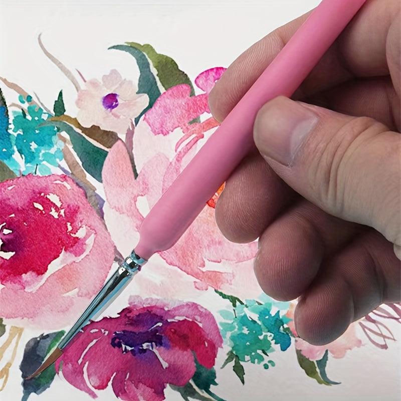 5pcs Watercolor Wolf Hair Line Drawing Pens Hook Edge Pens