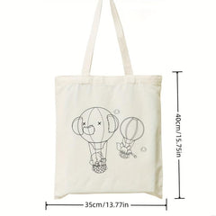 Parent child Graffiti Canvas Bags Hand painted DIY Cloth Bags