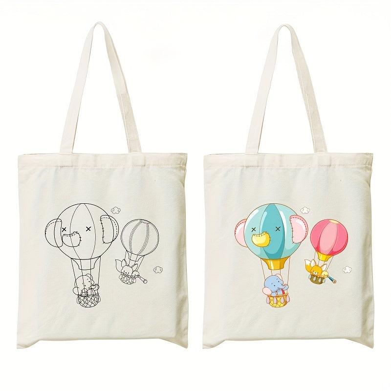 Parent child Graffiti Canvas Bags Hand painted DIY Cloth Bags