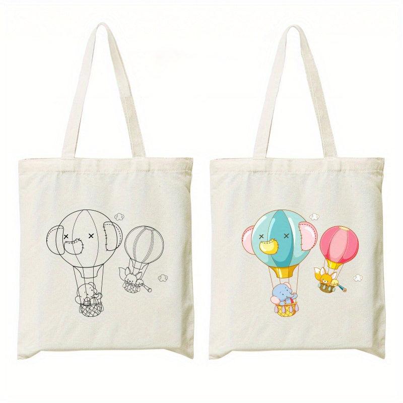 Parent child Graffiti Canvas Bags Hand painted DIY Cloth Bags
