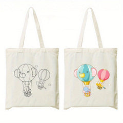 Parent child Graffiti Canvas Bags Hand painted DIY Cloth Bags