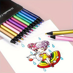 12pcs Graffiti Painting Pens 12 Color Pencils
