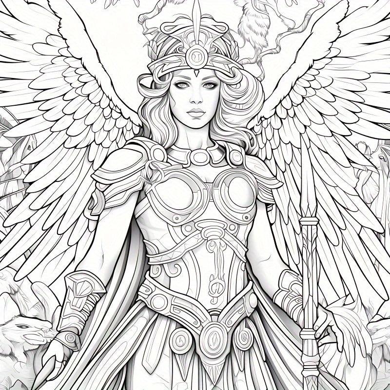 22pcs Thickened Paper Mysterious Goddess Coloring Book Halloween Party Gift