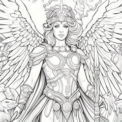 22pcs Thickened Paper Mysterious Goddess Coloring Book Halloween Party Gift