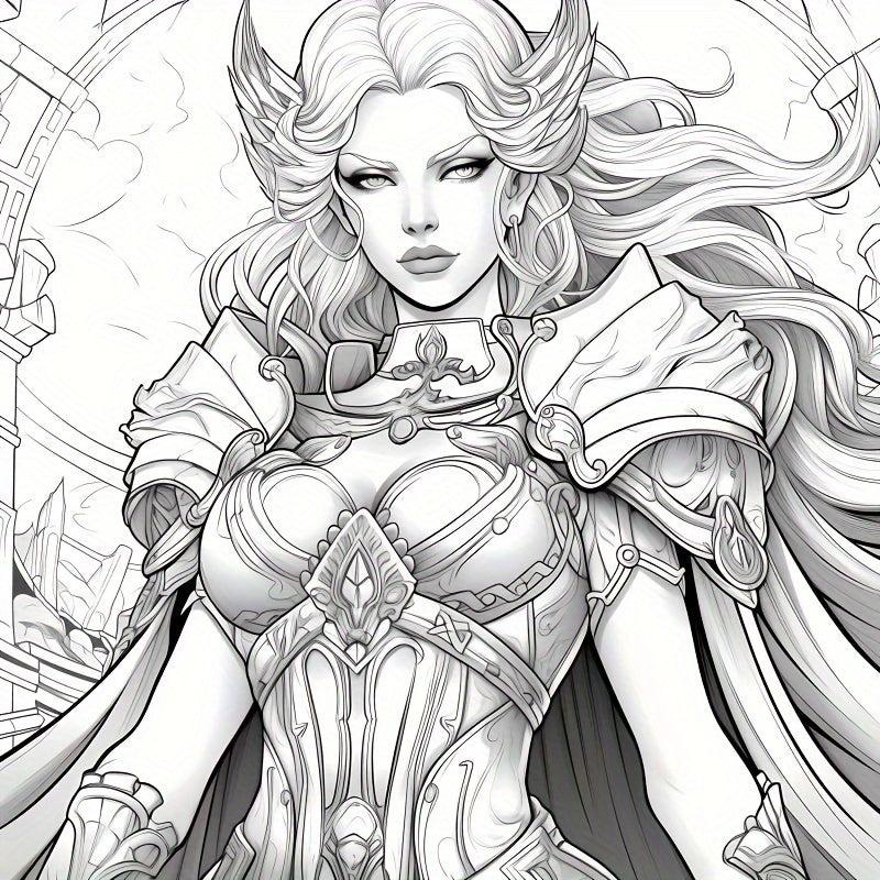 22pcs Thickened Paper Mysterious Goddess Coloring Book Halloween Party Gift