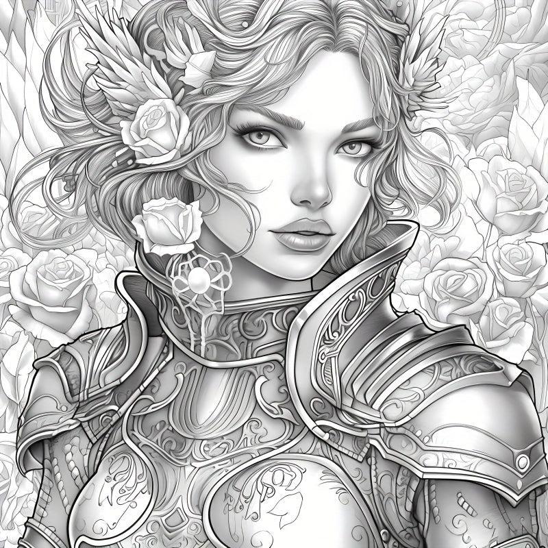 22pcs Thickened Paper Mysterious Goddess Coloring Book Halloween Party Gift