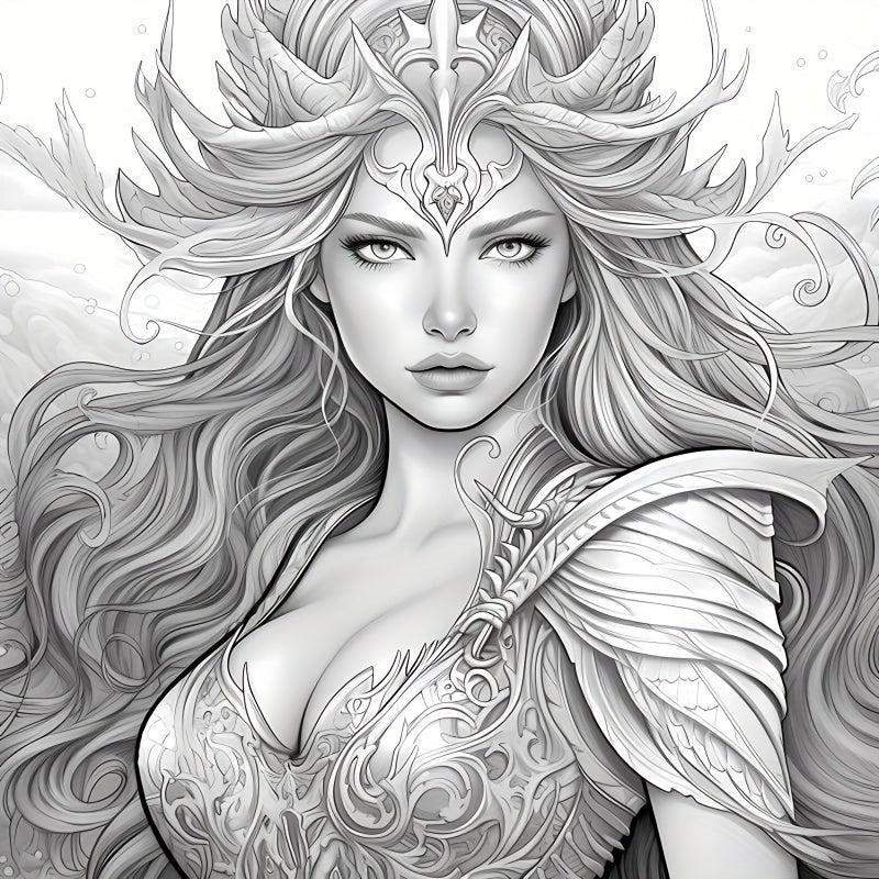 22pcs Thickened Paper Mysterious Goddess Coloring Book Halloween Party Gift