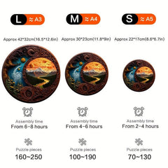 Yin Yang Wood Carving Jigsaw Puzzle Animal Shaped Adult Educational Toy