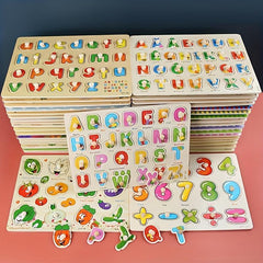Montessori Wooden Peg Puzzles for Kids - Educational Activity Toys