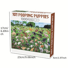 1000 Pieces Jigsaw Puzzle - Adorable Puppies Pooping Challenge