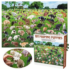 1000 Pieces Jigsaw Puzzle - Adorable Puppies Pooping Challenge