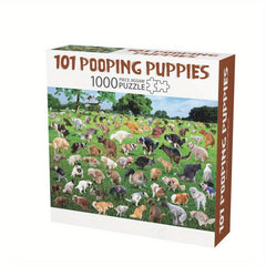 1000 Pieces Jigsaw Puzzle - Adorable Puppies Pooping Challenge