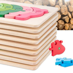 Wooden 3D Dinosaur Puzzle Board for Kids, Large Building Block Toy