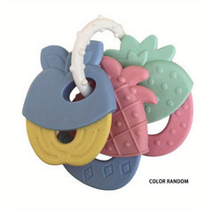 Baby Teething Toys Silicone Teether BPA Free Fruit Shape Set For Infant Boys