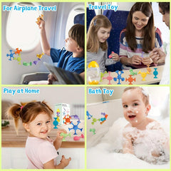 10pcs Suction Bath Toys for Toddlers Silicone Sucker Toys