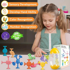 10pcs Suction Bath Toys for Toddlers Silicone Sucker Toys