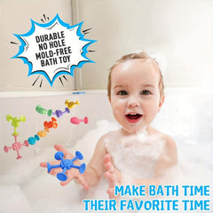 10pcs Suction Bath Toys for Toddlers Silicone Sucker Toys