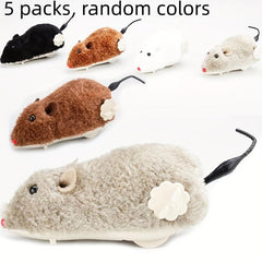 5pcs Clockwork Plush Mouse Toy for Dog Cat