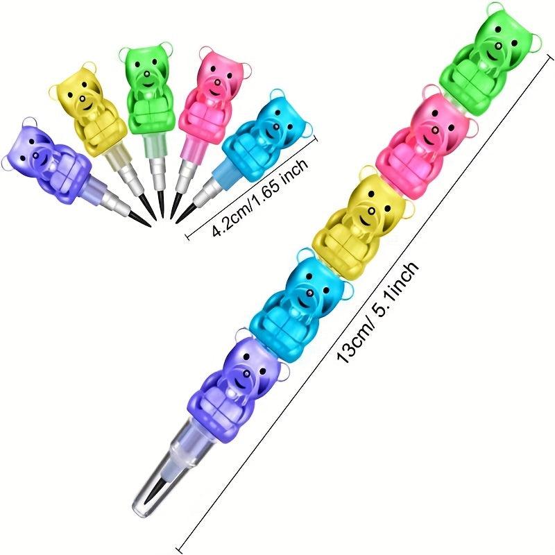 10pcs Stackable Bear Pencils 5 In 1 Stacking Pencils Student School