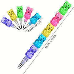 10pcs Stackable Bear Pencils 5 In 1 Stacking Pencils Student School