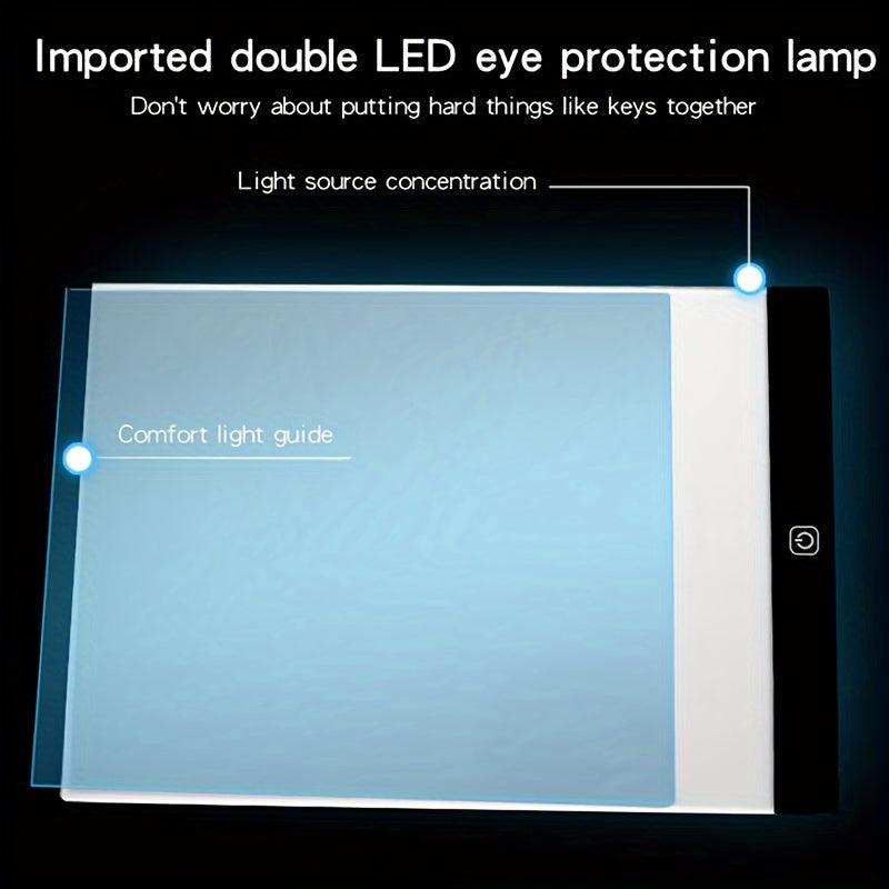 LED Drawing Copy Board Light Up Creativity 3 Level Dimmable Night Light Note Pad
