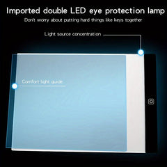 LED Drawing Copy Board Light Up Creativity 3 Level Dimmable Night Light Note Pad