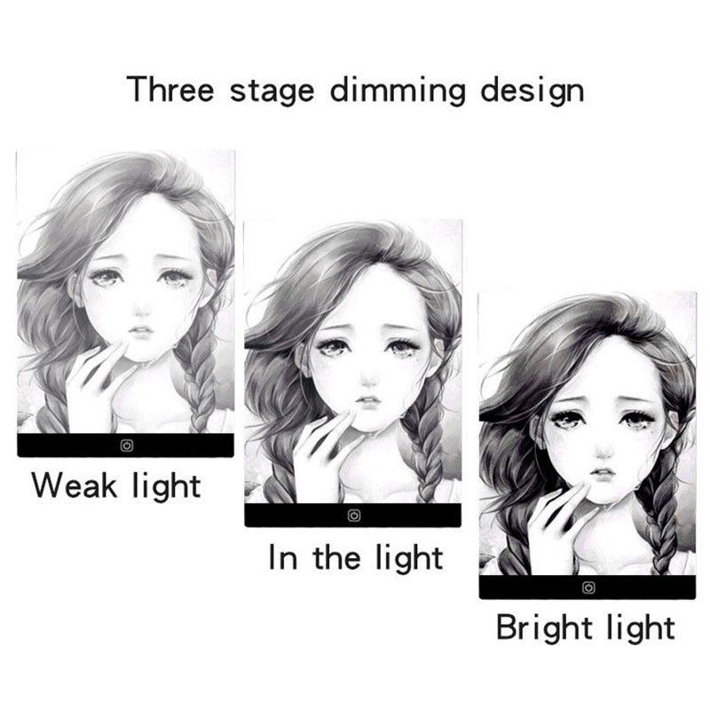 LED Drawing Copy Board Light Up Creativity 3 Level Dimmable Night Light Note Pad