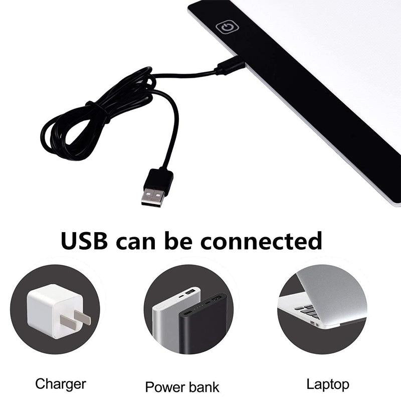 LED Drawing Copy Board Light Up Creativity 3 Level Dimmable Night Light Note Pad