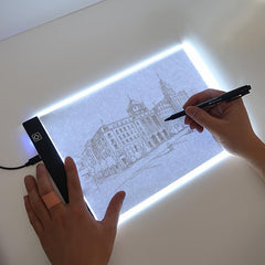 LED Drawing Copy Board Light Up Creativity 3 Level Dimmable Night Light Note Pad