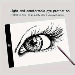 LED Drawing Copy Board Light Up Creativity 3 Level Dimmable Night Light Note Pad