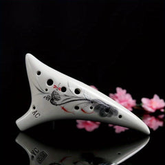 12 Hole Ocarina Perfect Birthday Gift for Music Ink Painting