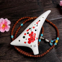 12 Hole Ocarina Perfect Birthday Gift for Music Ink Painting