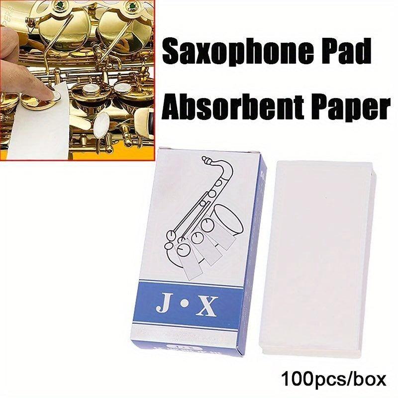 100pcs Saxophone Pad Absorbent Paper Woodwind Instrument Cleaning Care