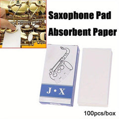 100pcs Saxophone Pad Absorbent Paper Woodwind Instrument Cleaning Care