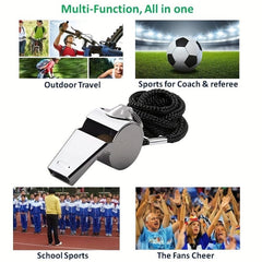 Stainless Steel First Aid Whistle for Sports Referee Survival Outdoor