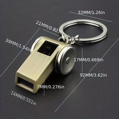 Creative Brushed Metal Whistle Key Chain Outdoor Life-saving Tool