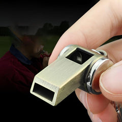 Creative Brushed Metal Whistle Key Chain Outdoor Life-saving Tool