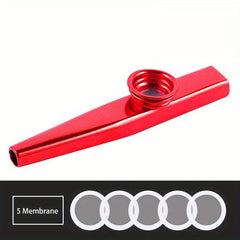 Metal Kazoos With 5 Extra Membranes - Easy to Learn Musical Instruments