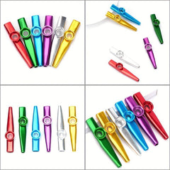 Metal Kazoos With 5 Extra Membranes - Easy to Learn Musical Instruments