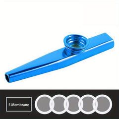Metal Kazoos With 5 Extra Membranes - Easy to Learn Musical Instruments