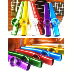 Metal Kazoos With 5 Extra Membranes - Easy to Learn Musical Instruments