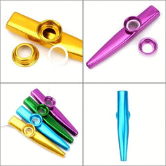 Metal Kazoos With 5 Extra Membranes - Easy to Learn Musical Instruments