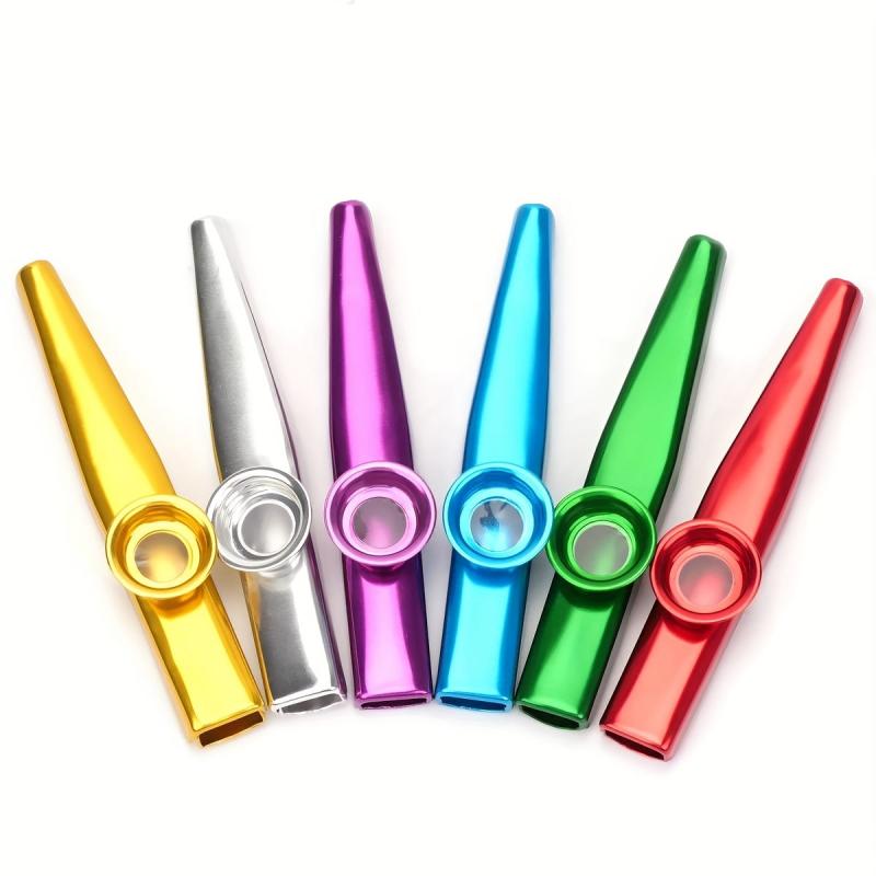Metal Kazoos With 5 Extra Membranes - Easy to Learn Musical Instruments