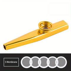 Metal Kazoos With 5 Extra Membranes - Easy to Learn Musical Instruments