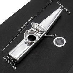 Aluminum Kazoo With Membranes Mini Musical Instrument Silvery
