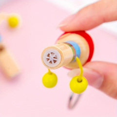 Wooden Pirate Whistle with Lanyard - Happy Face