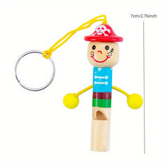 Wooden Pirate Whistle with Lanyard - Happy Face