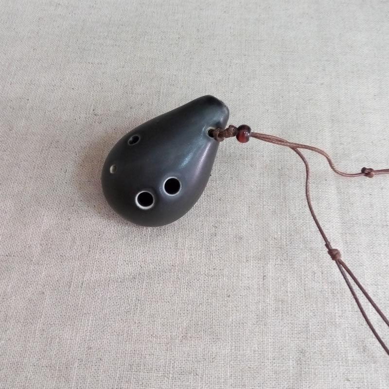 6 Hole Ocarina Necklace Flute w/ Music Sheet & Lanyard
