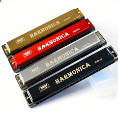 Beginner Harmonica 24 Holes Metal Organ Musical Instrument Harp Harmonium